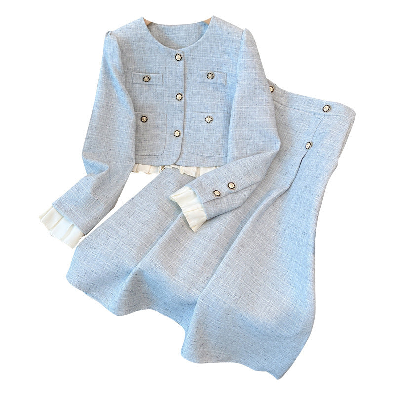 Suit French Socialite Coat Skirt Two-piece Set