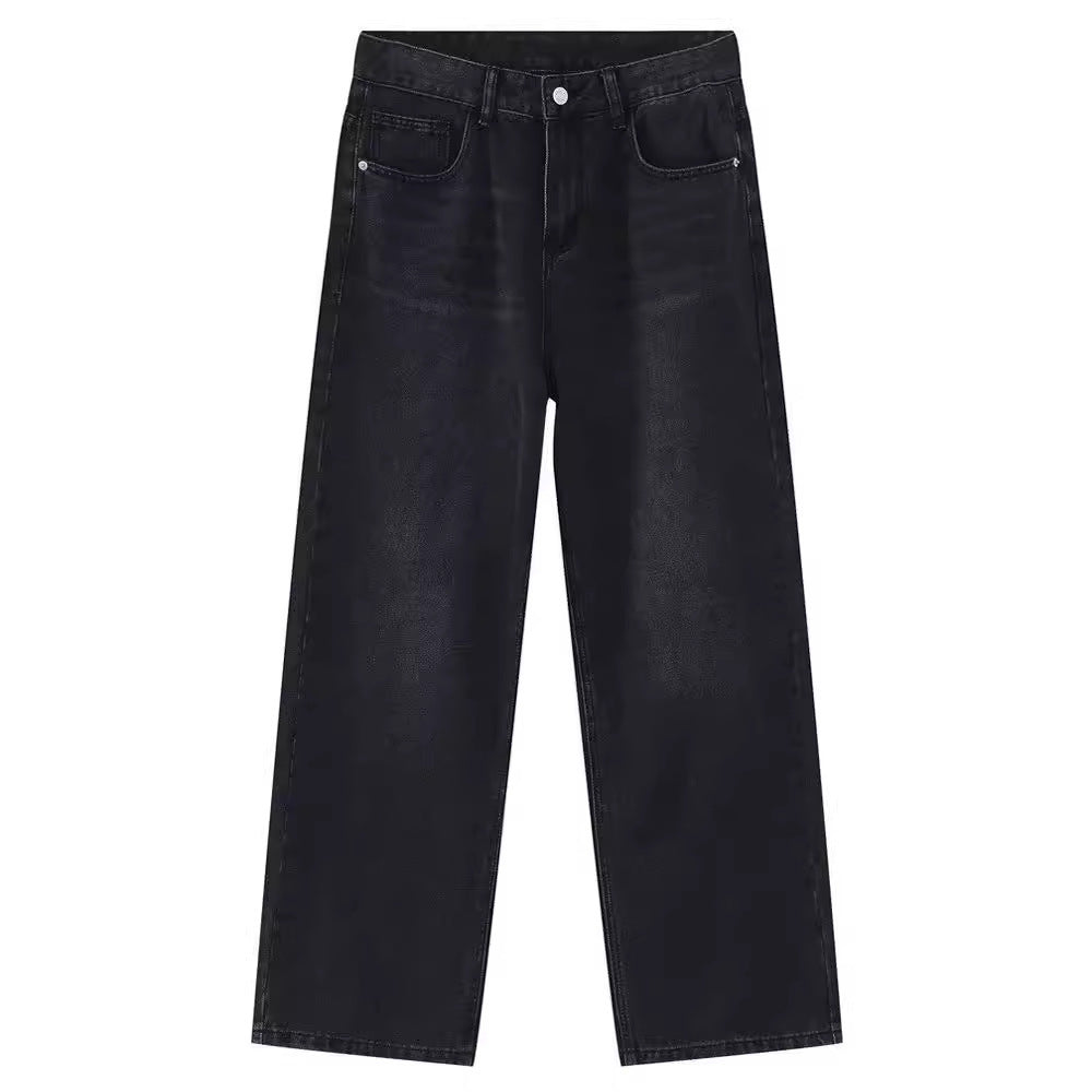 Graue Plus-Size lockere gerade Hose