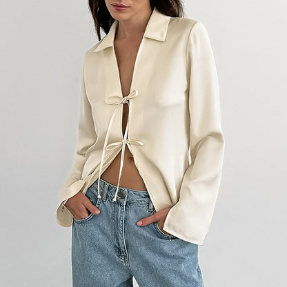 Herbst europäische und amerikanische Mode lose Aprikosen Cardigan Top Damen bekleidung