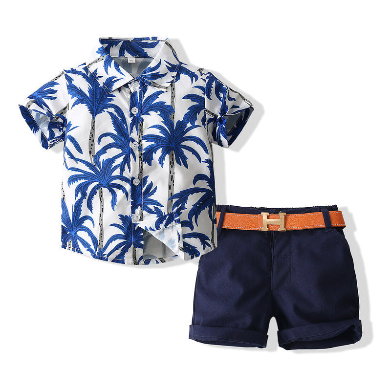 Jungen Strandstyle Kurzarm-Shirt Outfit