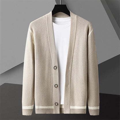 Herbst-Cardigan für Herren, langärmliger Pullovermantel.