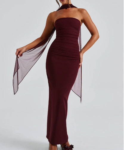 Kleid mit Schal-Bandeau