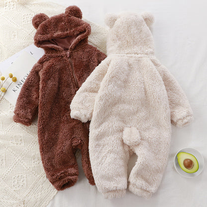 Baby Einteiler Winter Neugeborenes Warmes Strampler Baby Plüsch Outerwear