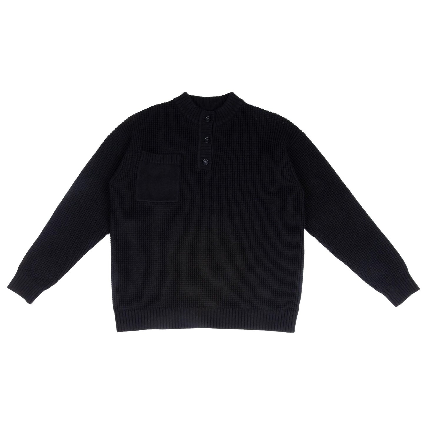 Herren-Pullover im Old Money Stil mit Henry-Kragen und Rundhalsausschnitt