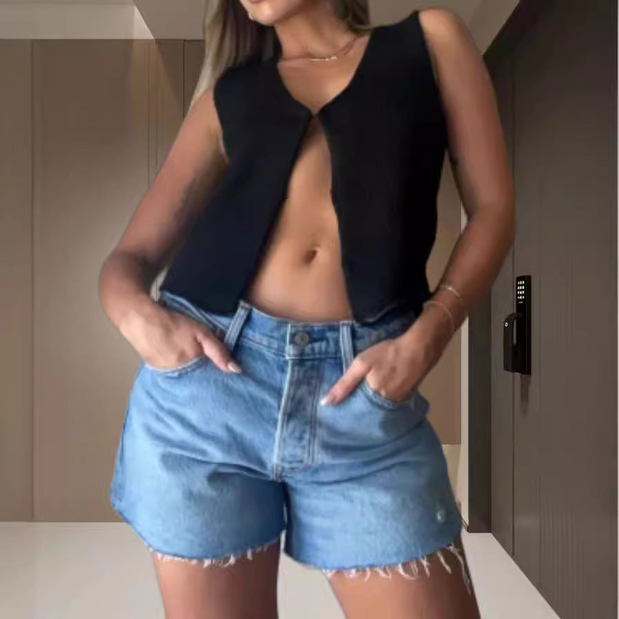 V-Ausschnitt  Weste Ärmellose