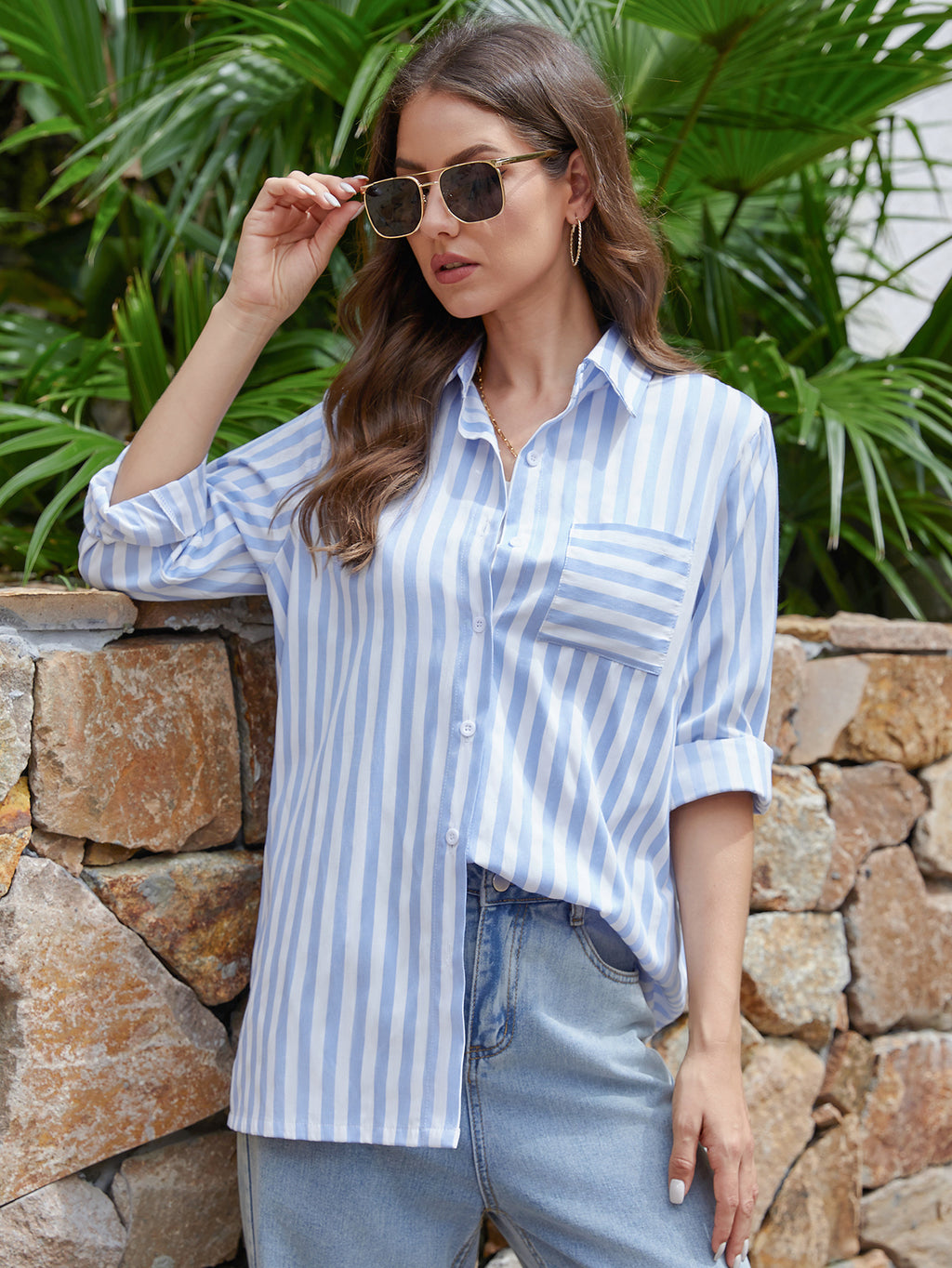 women's cardigan with striped pattern