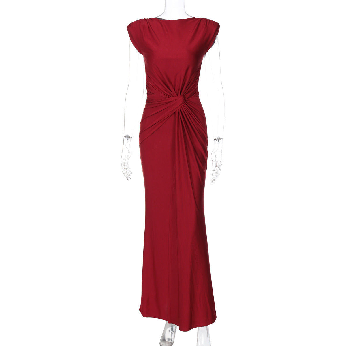 Damenmode Figurbetontes Faltenkleid ohne Ärmel