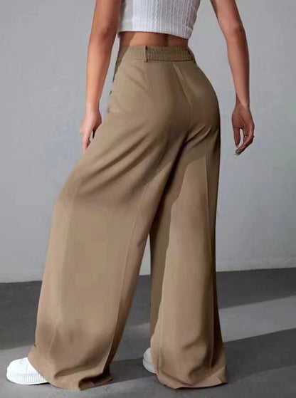 High-Waist Weitbein-Hose mit Schlankeffekt – Locker Fallende Gerade Mop-Hose