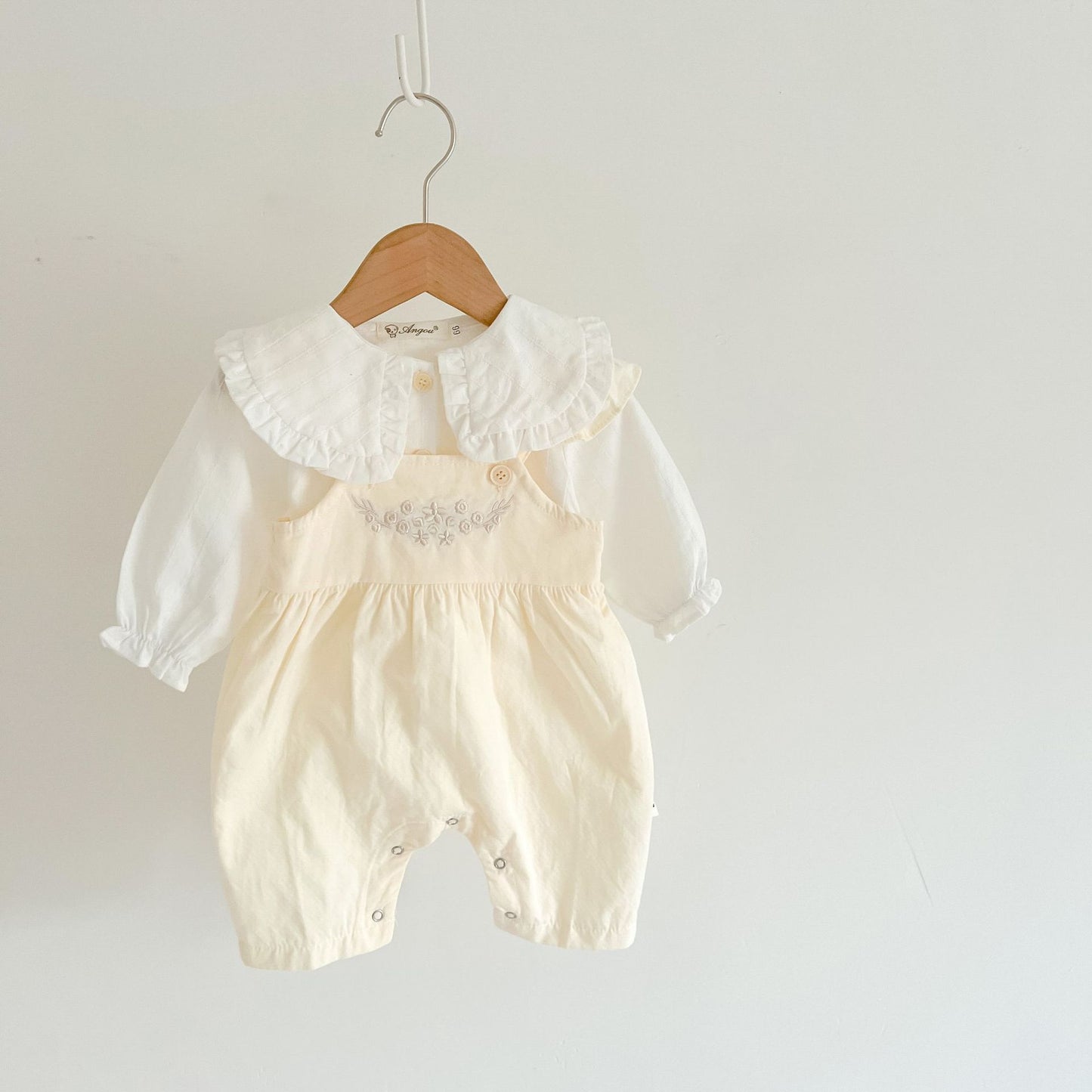 Baby Mädchen Lockerer Verstellbarer Trägerstrampler
