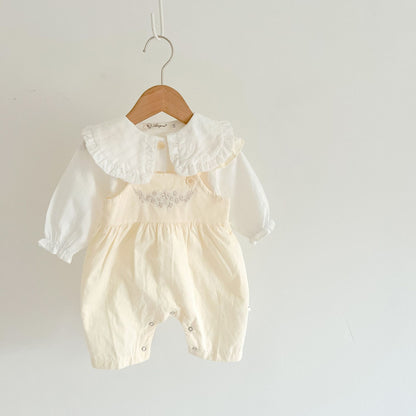 Baby Mädchen Lockerer Verstellbarer Trägerstrampler