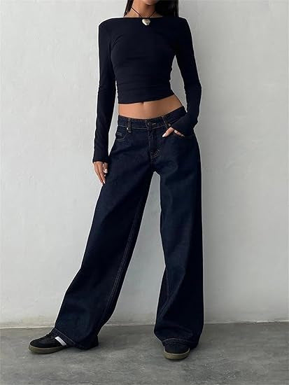 Jeans pants for women with wide legs