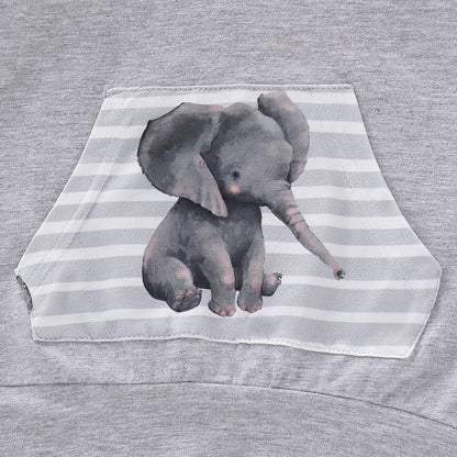 Kinderkleidung Explosion Modell Baby Elefant mit Kapuze Anzug Punkte