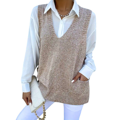Damen Allround Einfache Pullover Einfarbiger Pullover