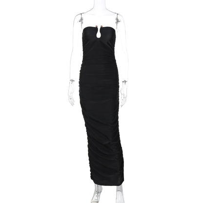 Damenmode V-Ausschnitt Rückenfreies Figurbetontes Kleid