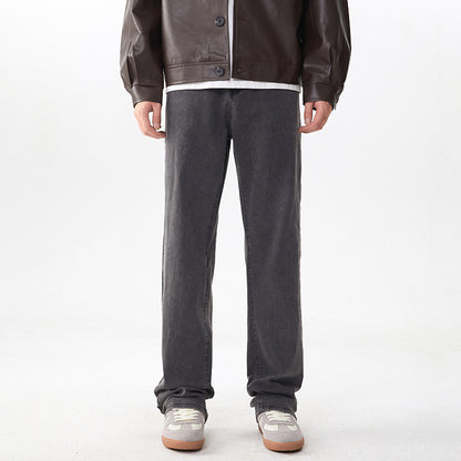 Lockere gerade Retro Weitbein-Hose