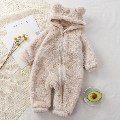 Baby Einteiler Winter Neugeborenes Warmes Strampler Baby Plüsch Outerwear