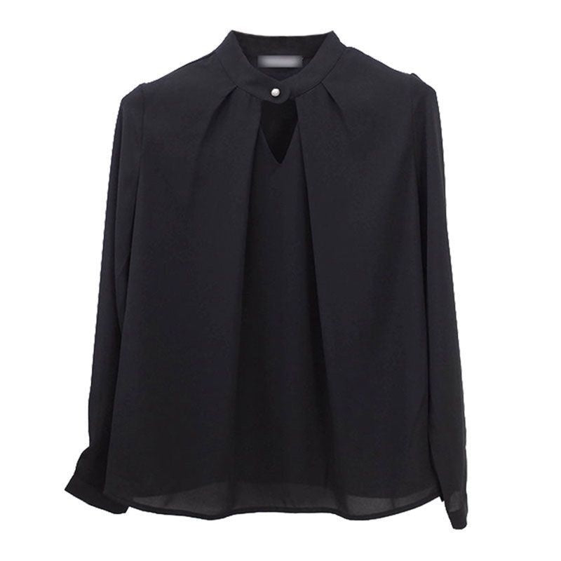 Weißes Chiffon-Hemd mit langen Ärmeln für Frauen