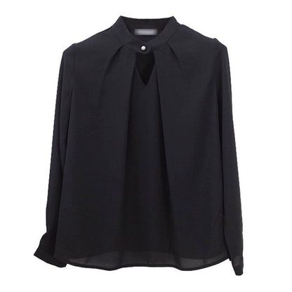 Weißes Chiffon-Hemd mit langen Ärmeln für Frauen