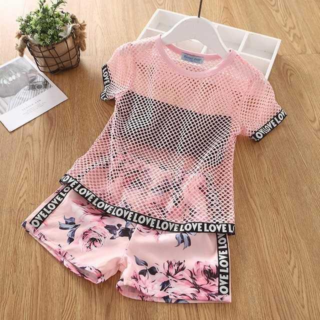 Sommer Kinderkleidung Großes Schleifen T-Shirt Shorts Kleidung Set