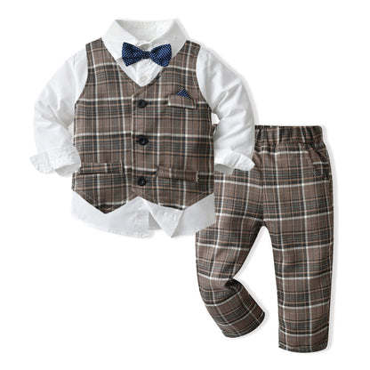 Jungen Herbstkleidung Kinderanzug Drei-Teiliges Set