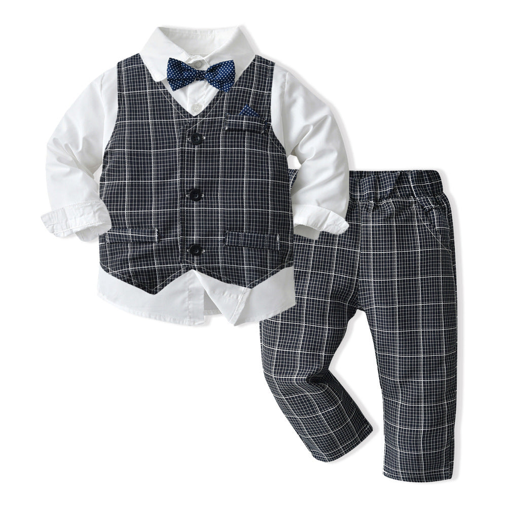 Jungen Herbstkleidung Kinderanzug Drei-Teiliges Set